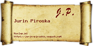Jurin Piroska névjegykártya