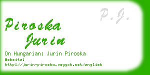 piroska jurin business card